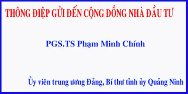 Thông điệp gửi đến cộng đồng nhà đầu tư