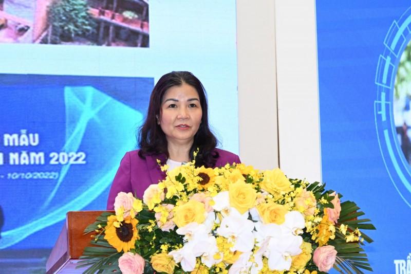 Bà Trần Thị Phương Lan, Quyền Giám đốc Sở Công Thương Hà Nội phát biểu tại hội nghị